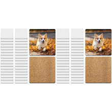 60 Stuks Sublimatie Vierkante Onderzetters Blanks Bulk met Kurken Achterkant Sublimatie Onderzetters Blanks Kurk 3,86x3,86 Inch