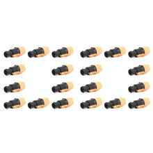 20 Conectores Hembra de 3 Pines con Bloqueo Verdadero NAC3FX-W NAC3MX-W, Material PA66, de Impermeabilidad IP65, Color Amarillo.