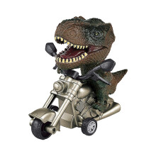 (Brown) Friction Powered Dinosaur Toy Cars - T-Rex and Triceratops Monster Dinos for Boys Age 3+