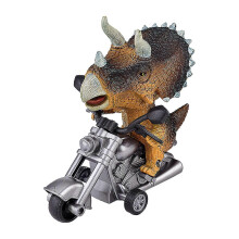 (Yellow) Friction Powered Dinosaur Toy Cars - T-Rex and Triceratops Monster Dinos for Boys Age 3+
