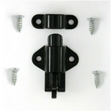 (Noir) Loquet de porte ?? ressort pour trappe de grenier/plafond/verrouillage en alliage d'aluminium