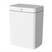 (Blanc) Poubelle sans contact ?? capteur, poubelle pour cuisine et salle de bain, poubelle pour recoins, produits d'entretien m??nager