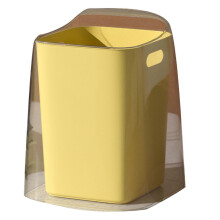(Jaune) Poubelle de bureau sans couvercle, grande taille, mini-poubelle de comptoir pour chambre ou salon