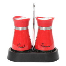 (Costume rouge) Pot ?? sel et poivre en acier inoxydable au design moderne et ??l??gant, style rustique, id??al pour une cuisine de ferme.