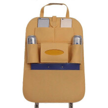 (Colour cr??me) Sac de rangement multifonctionnel ?? suspendre au dossier du si??ge de voiture, dimensions?: 40?x?56?cm