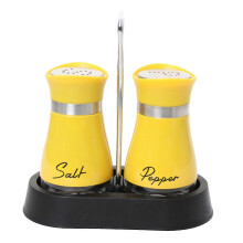 (Costume jaune) Pot ?? sel et poivre en acier inoxydable au design moderne et ??l??gant, style rustique, id??al pour une cuisine de ferme.