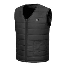 (XXL, Noir) Gilet chauffant unisexe 10 zones, 3 niveaux de temp??rature r??glables, id??al pour les activit??s de plein air, bleu, taille XXXXL