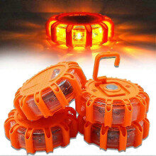 (3Pcs) 4-Pack Roadside Emergency LED Flashing Warning Flare Light Kit with Beacon Discs