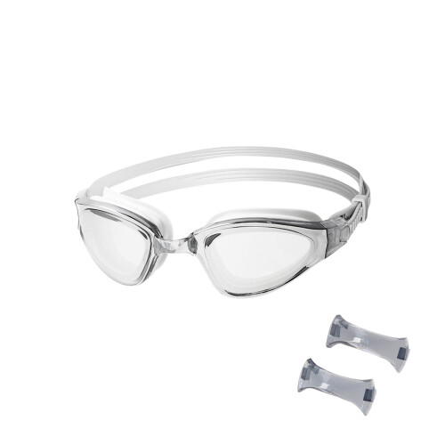 Graue Schwimmbrille, Antibeschlag, UV-Schutz
