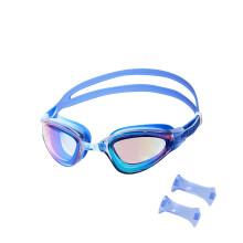 Schwimmbrille, Antibeschlag, UV-Schutz, Blau/Regenbogen