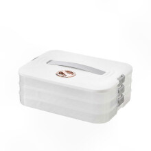 (3, white) Stackable Snack Organizer with Lid and Handle for Cookies Dumplings Desserts Storage and Transport Container Food Carrier Box