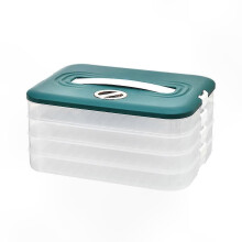 (4, blue) Stackable Snack Organizer with Lid and Handle for Cookies Dumplings Desserts Storage and Transport Container Food Carrier Box