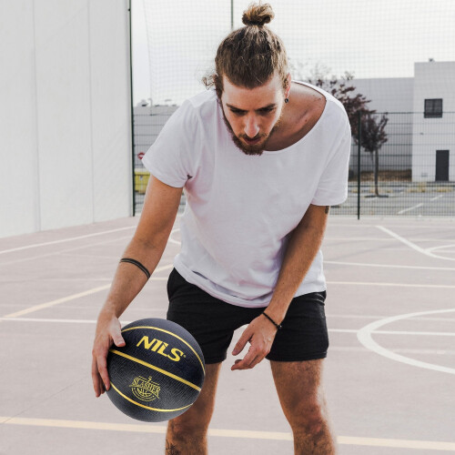 Basketbalmaat 7 - Zwart Slasher-ontwerp 1