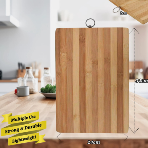 34x24cm Bamboo Cutting Chopping Board Hanging Hook 2