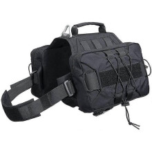 Saddle Bag Backpack Travel Camping Hiking Medium and Large Dogs with 2 Spacious Side Pockets, Black