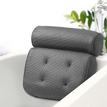Bath Pillow for Head and Neck with 6 Non-Slip Suction Cups, Ergonomic Bathtub Pillow Home Spa Headrest