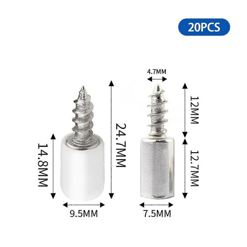 20pcs Embedded Self-Tapping Screws, Self-Tapping Screws Laminate Support for Cabinet, Shelf Support Screws with Non-Slip Sleeve, Self-Tapping Embedded 1