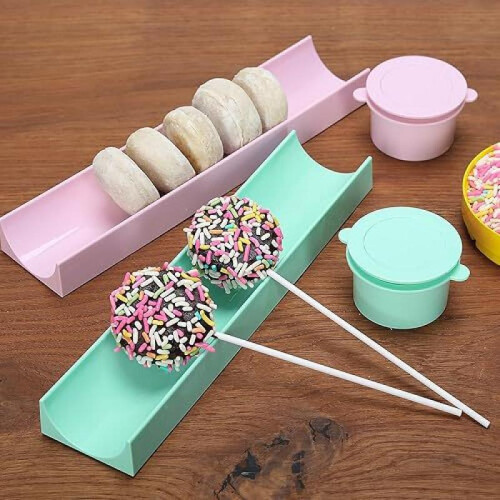 (white) Circle Cake Pop Mold Set, Injection Molded ABS Plastic, Baking Cookie & Cake Pop Maker, Non-Stick & Heat Resistant, Baking Tools 1