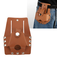 Professional PU Leather Tape Measure Carrier with Belt Clip Big Capacity Brown