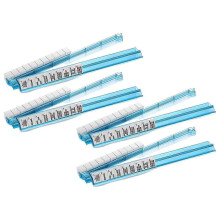 (Blue) 4pcs Mahjong Rack with Pushers, Acrylic Mahjong Racks with Built-in Pushers & Rotating Bases