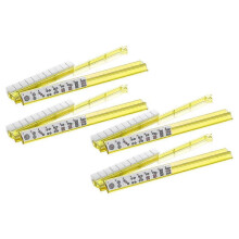 (Yellow) 4pcs Mahjong Rack with Pushers, Acrylic Mahjong Racks with Built-in Pushers & Rotating Bases