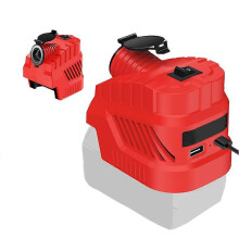 (Red) Lithium Battery Charger Convert Output Car Cigarette Lighter Hole
