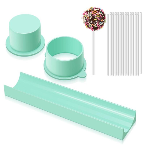 (sky blue) Circle Cake Pop Mold Set, Injection Molded ABS Plastic, Baking Cookie & Cake Pop Maker, Non-Stick & Heat Resistant, Baking Tools 1