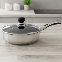 Sabichi 24cm Deep Saute Fry Pan with Glass Lid