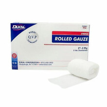 Dukal Fluff Bandage Roll  Cotton 2-Ply 2 Inch X 5 Yard Roll Shape Sterile, Count of 12 (Pack of 1)