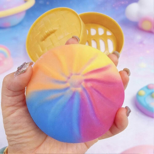 (White) Glitter Dumpling Squishy Box Anxiety Relief Fidget Decompression Dough 2