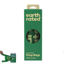 (Unscented 300pcs) Earth Rated Dog Poop Bags Biodegradable Scented Waste Dispenser Roll
