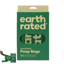 (Unscented 120pcs) Earth Rated Dog Poop Bags Biodegradable Scented Waste Dispenser Roll