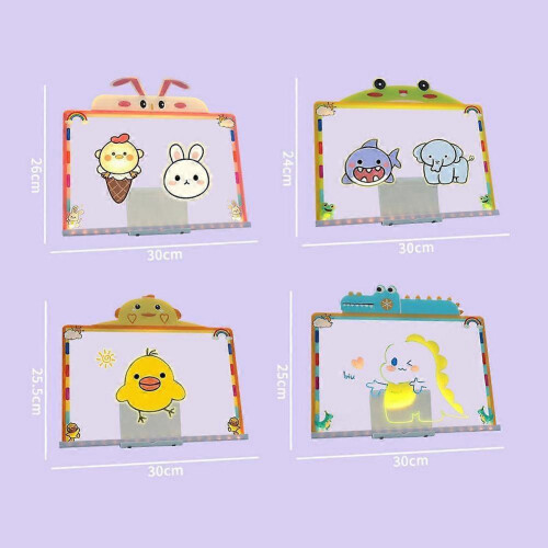 (Frog) Cartoon Glow Drawing Board LED Light Up Writing Tablet Kids Gift Set 1