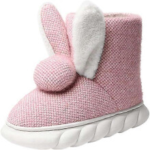 Casual Cute Bunny Boot Non Slip Slippers Suede Rabbit Slippers Warm Thick Soled Short Cotton Boots