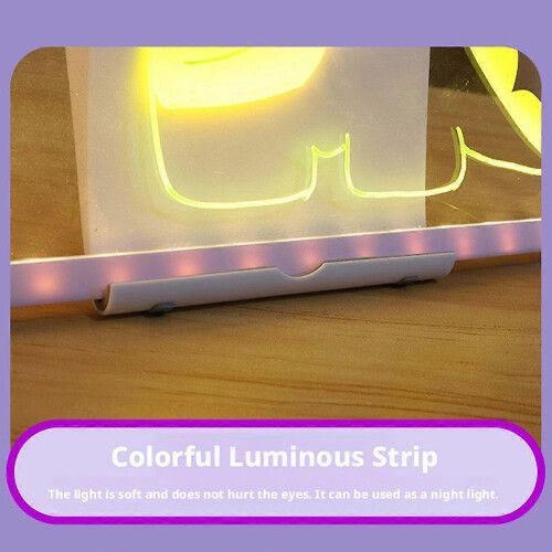 (Frog) Cartoon Glow Drawing Board LED Light Up Writing Tablet Kids Gift Set 2