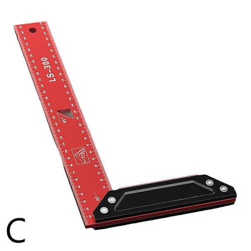 (300mm) Multi-Angle Measuring Ruler, Carpenter Square, Combination Framing Square, 90