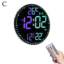 (Black shell black) Digital Wall Clocks, Digital Clock Adjustable Brightness Large LED Display Alarm