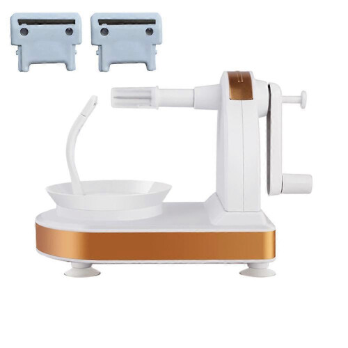 (White) Hand-Cranked Apple Peeler & Slicer - Fruit Processing Machine Multifunction
