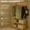 Bamboo Clothes Rail with 2 Shelves 6