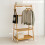 Bamboo Clothes Rail with 2 Shelves 5