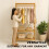 Bamboo Clothes Rail with 2 Shelves 3