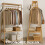 Bamboo Clothes Rail with 2 Shelves 9