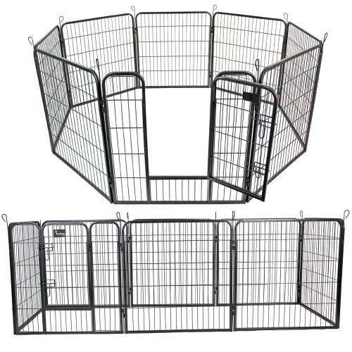 Heavy Duty 8 Panel Pet Playpen Metal  Cage Medium