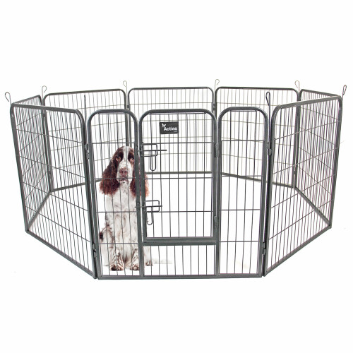Heavy Duty 8 Panel Pet Playpen Metal  Cage Medium 2