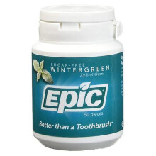 Epic Dental Xylitol Sweetened Gum, Wintergreen 50 Count (Pack of 1)