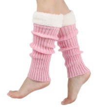 Damen-Beinwärmer-Socken aus einfarbigem Rippstrick