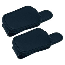 Elegante acessório para óculos de sol: suporte de couro para óculos de sol no quebra-sol do carro, com clipe magnético para guardar e acessar