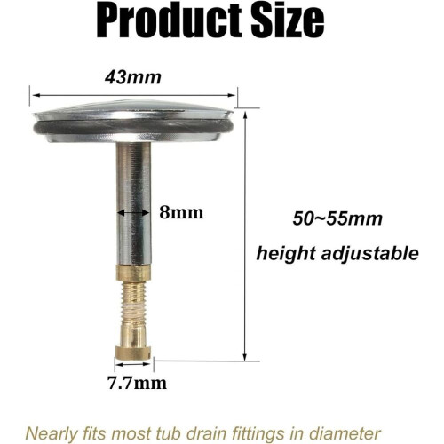 Universal bathtub plug - 43/70mm drain plug drain fitting bathtub 1