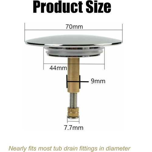 Universal bathtub plug - 43/70mm drain plug drain fitting bathtub 2