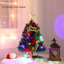 60cm Christmas Tree with LED Light and Ornament Table Decoration Xmas Party Ornament for Home Office Shop Window